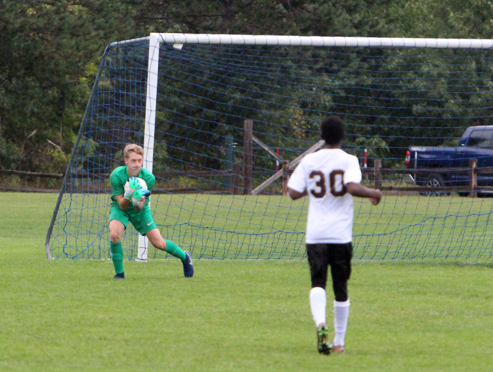 Barron at McDonell/Regis boys soccer 8-28-18